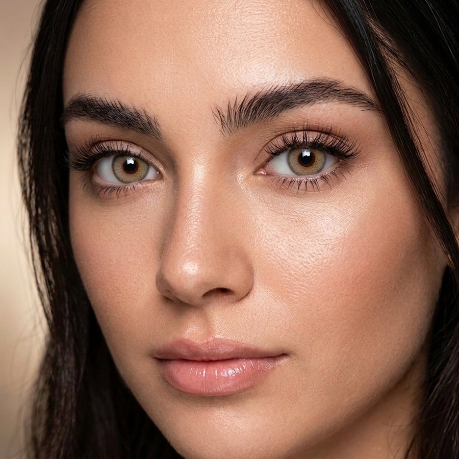 Model wearing The Vision Mart lenses